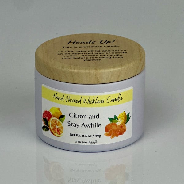Citron and Stay Awhile Wickless Candle
